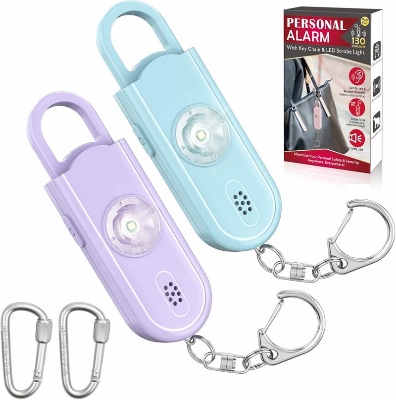 VIGOROAD Safe Sound Personal Alarm, 2 Pack 130 dB Loud Siren Song Emergency Security Alarm Keychain with Strobe LED Light, Personal Sound Safety Siren for Women, Men, Children, Elderly - Image 1